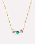 3 Stone Birthstone Necklace