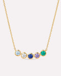 5 Stone Birthstone Necklace
