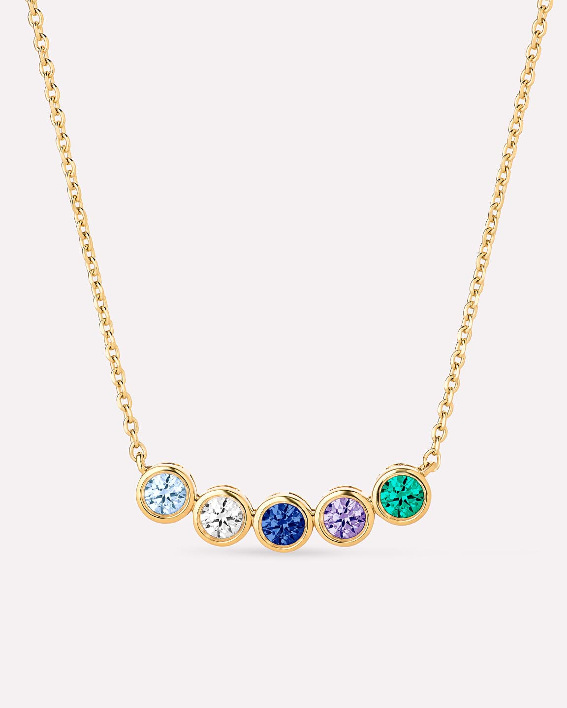 5 Stone Birthstone Necklace